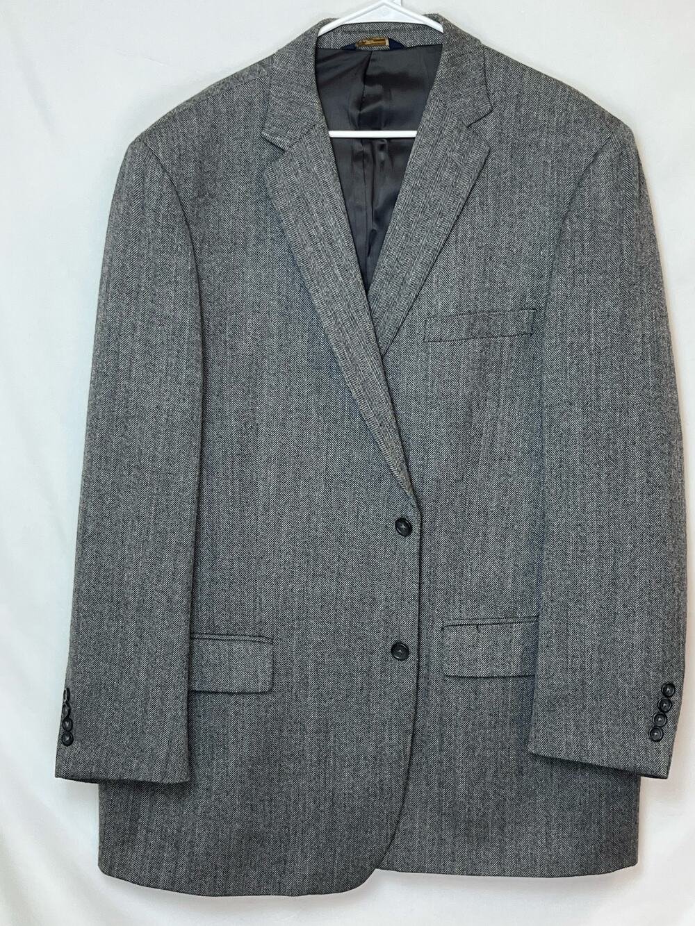 Yves Saint Laurent Men's Size 50L Blue/Tan 100% Wool 2 Button Tweed Blazer